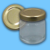 Neutrales 50 g - Honigglas mit goldenem 43er-TO-Deckel