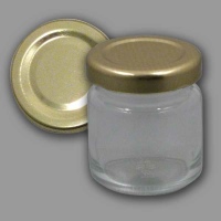 Neutrales 50 g - Honigglas mit goldenem 43er-TO-Deckel