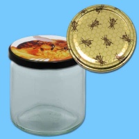 Das neutrale 500 g Honigglas mit TO-Deckel in rundem...