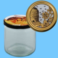 Das neutrale 500 g Honigglas mit TO-Deckel in rundem...