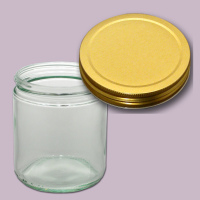 Neutrales 500 g - Honigglas mit Blech-Schraubdeckel