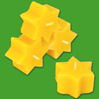 Teelicht aus 100% reinem Bienenwachs, in Sternform