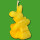 Osterkerze "Osterhase mit Ei und Pinsel"