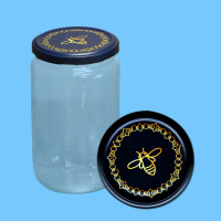 Das 1000 g Honigglas mit TO-Deckel im schwarzen Design...