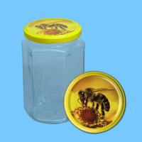 Das sechseckige Honigglas mit 1000 g...