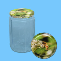 Das sechseckige Honigglas mit 1000 g...