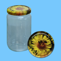 Neutrales 1000g - Honigglas, rund, mit TO-Deckel -Biene...