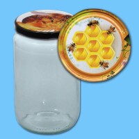 Neutrales 1000g - Honigglas, rund, mit TO-Deckel -Honig-,...
