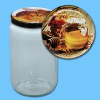 Neutrales 1000g - Honigglas, rund, mit TO-Deckel -Glas...