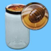 Das 1000 g Honigglas mit TO-Deckel im schwarzen Design...