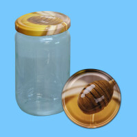 Neutrales 1000g - Honigglas, rund, mit TO-Deckel -Honignehmer mit Honig-, 82 mm Ø