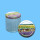 Neutrales Honigglas 500 g, rund, mit TO-Metall-Deckel -bunte Bienenstöcke-, 82 mm Ø, je 600 Stck