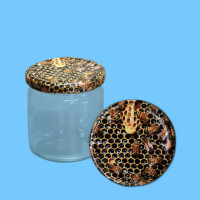 Neutrales Honigglas 500 g, rund, mit TO-Metall-Deckel...