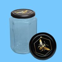 Das 1000 g Honigglas mit TO-Deckel im schwarzen Design...