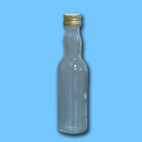 40 ml  - Kropfhalsflasche mit 18er Alu-Schraubdeckel, gold