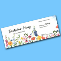 Honigglas - Etiketten "Blumenwiese" für...
